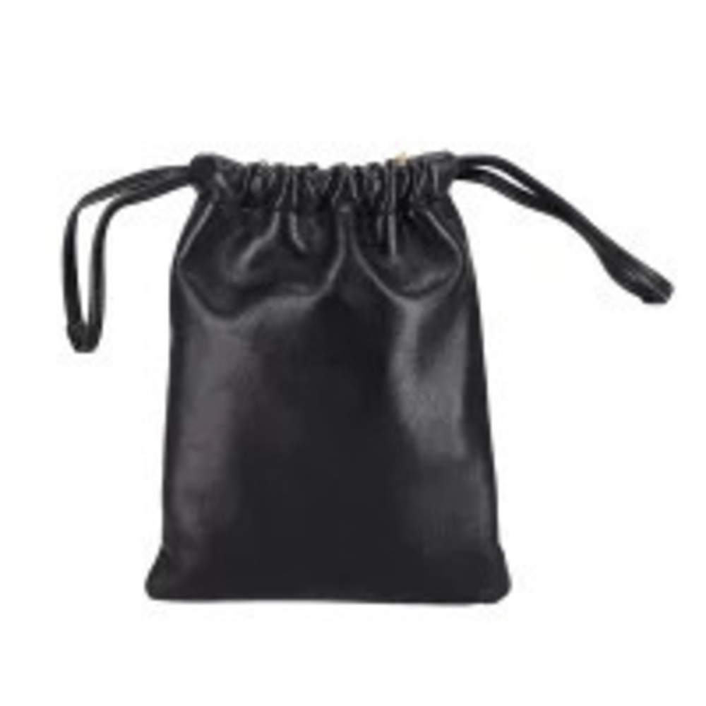 Saint Laurent Leather Bag Drawstring Chain AB Shoulder Black